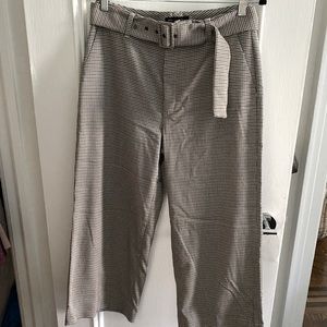 Banana Republic Wide Leg Cropped Pant - Houndstooth